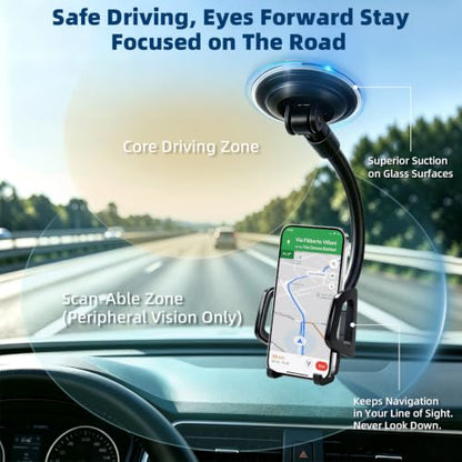 Vansky 3-in-1 Car Phone Holder: 3 Mountings - Fits Windshield Dash Vent