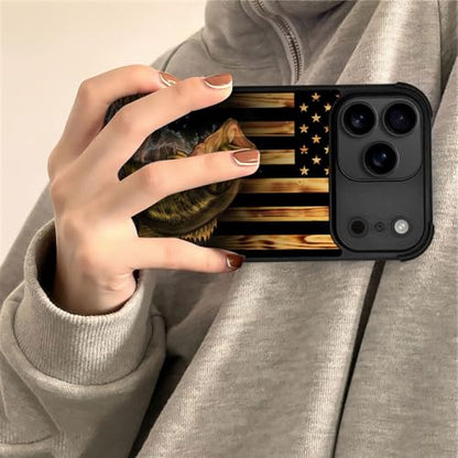 DJSOK Case for iPhone 17 Pro,Compatible with MagSafe,Anti-Scratch Shockproof Case,Wood American Flag Fish - color: Wood American Flag Fish, size: IPhone 17 Pro