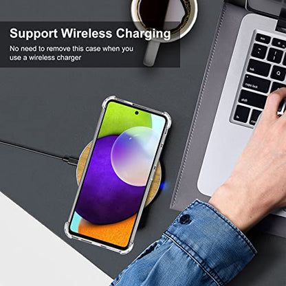 for Samsung A52 Case, Galaxy A52 5G Case with Screen Protector, Shockproof Crystal Clear Slim Soft Silicone TPU Protective Phone Cover for Samsung Galaxy A52 5G (Clear)