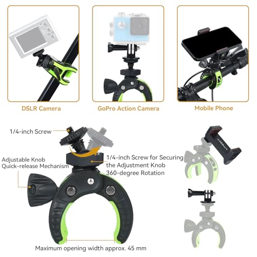 UTEBIT Super Clamp Camera Mount Kit for Gopro, with 1/4'' Screw Head - color: Black + Green