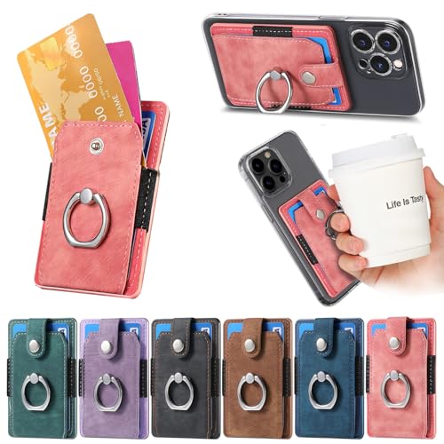 Card Holder for Phone Case, cell phone adhesive card holders,Pink