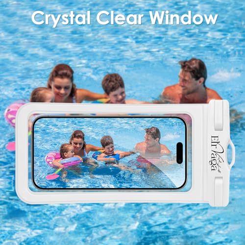 2 Pack IPX8 Waterproof Phone Pouch for iPhone 16/15/14/13 Pro Max Plus (7.2 Inch) - Swimming, Diving, Snorkeling, Snowproof - Touchscreen Friendly Underwater Photography Dry Bag (Black&White) - color: Black&White