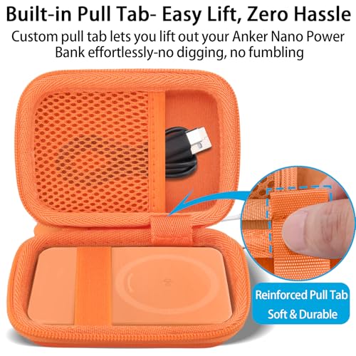 khanka Case for Anker Nano Magsafe PowerBank Ultra-Slim 5000Mah,Orange - color: Orange