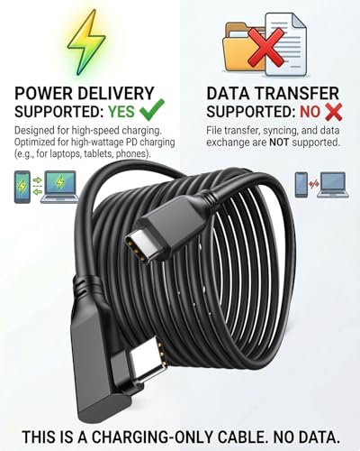 USB C to USB C Cable 25FT- 90 Degree Right Angle 60W Fast Charging - size: 25FT