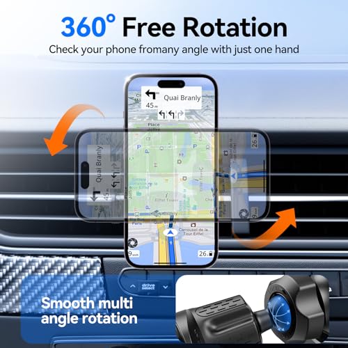 for MagSafe Car Mount,【22 N55 Super Magnets】 Magnetic Phone Holder for Car Air Vent, Cell Phone Mount Car Accessories Compatible with iPhone 17 16 15 14 13 12 Pro Max - color: Black