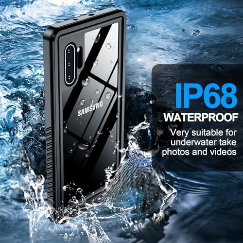 xiwxi for Samsung Galaxy Note 10 Plus Case Waterproof,[IPX8 Underwater Case][Full Body Shockproof & Military Dropproof] Built-in Screen Protector for Samsung Note 10 Plus 6.8 inch-Black - size: For Samsung Note 10 Plus-6.8"