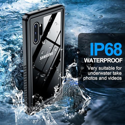 xiwxi for Samsung Galaxy Note 10 Plus Case Waterproof,[IPX8 Underwater Case][Full Body Shockproof & Military Dropproof] Built-in Screen Protector for Samsung Note 10 Plus 6.8 inch-Black - size: For Samsung Note 10 Plus-6.8"