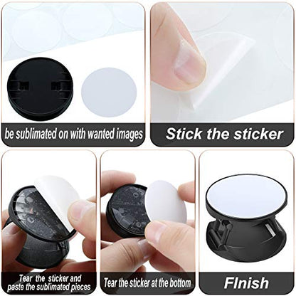 Weewooday 20 Pcs Sublimation Socket Blank Phone Holder, Black and White