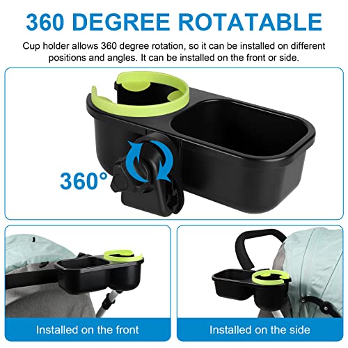 Accmor Stroller Cup Holder, Drinks Holder Bike Walker Wheelchair - color: Tray-Green