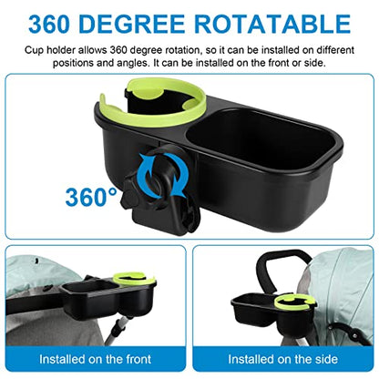 Accmor Stroller Cup Holder, Drinks Holder Bike Walker Wheelchair - color: Tray-Green