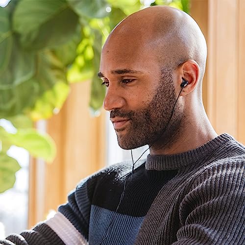 Panasonic ErgoFit Wired Earbuds, In-Ear Headphones with Dynamic Crystal-Clear Sound and Ergonomic Custom-Fit Earpieces (S/M/L), 3.5mm Jack for Phones and Laptops, No Mic - RP-HJE120-KA (Matte Black) - color: Matte Black, size: S/M/L, style: No Mic