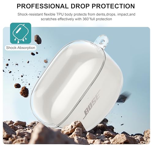 Aircawin for Bose QuietComfort Earbuds II/QuietComfort Ultra 1/2 Case Clear - color: Transparent