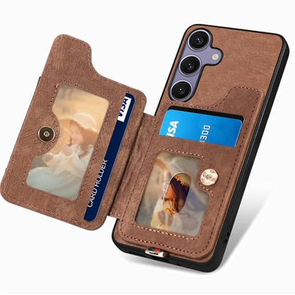 for Samsung Galaxy S25 FE Case Wallet with Card Slots Brown | PU Leather Flip Folio Cover,RFID Blocking Ring Holder,Kickstand,Wrist Strap,Shockproof,Magnetic Protective,Women Men Girls - color: Brown, size: Galaxy S25 FE 6.7 Inch