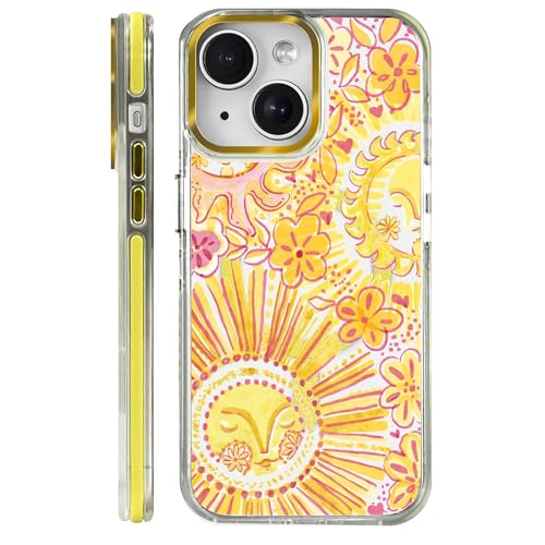 Clear Magnetic Case for iPhone 14, Slim Anti-Yellow Transparent Cover, Military Grade Protection, Phone Cases for iPhone 14, Retro Sun - color: A-Retro Sun, size: Iphone 14