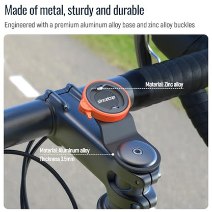 Bike Phone Mount,Mountain Bicycle Handlebar Cell Holder,Fit Round Stem Cap - color: 【1st Gen】Stem Mount-Orange