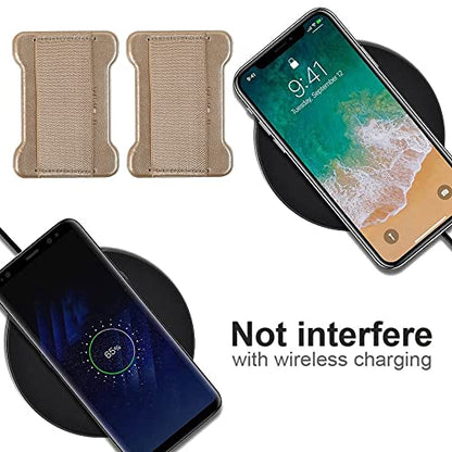 Universal Phone Grip for Smartphones - Phone Holder for Hand for Back of Phone -Wireless Charging Compatible (Gold) - 2Pack - color: Gold