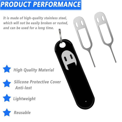 6 Pack SIM Card Removal Tool, Sim Card Tray Opening Tool Eject Pins Needle Opener Ejector Compatible with All iPhone Apple iPad HTC Samsung Galaxy Cell Phone Smartphone Watchchain Link Remover, Black - color: Black