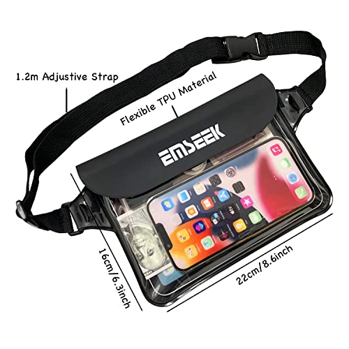 Waterproof Waist Pouch Dry Belt Bag Fanny Pack Keep Your Key Fob Wallet Kindle Phone Dry Perfect For Swim Surf Snorkel(Black) - color: Black