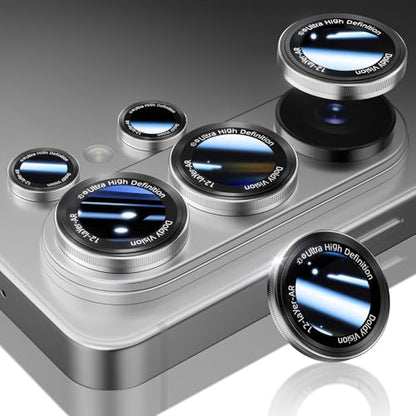 HelloDeere for Samsung Galaxy S26 Ultra Camera Lens Protector, Military-Grade 9H+ Tempered Glass with AR Optical Tech HD Anti-Glare Anti-Scratch Metal Individual Ring Easy Install Case Friendly,Silver - color: S26 Ultra (Silver)