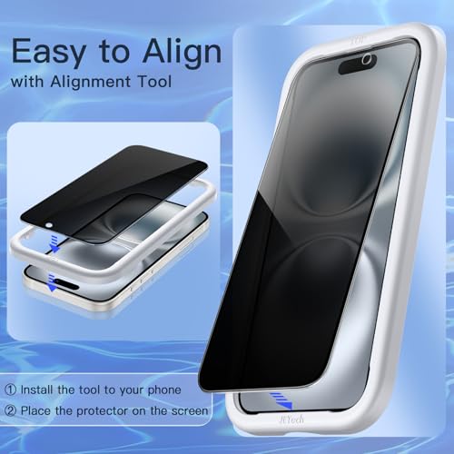 JETech Privacy Screen Protector for iPhone 16, 2-Pack - size: iPhone 16