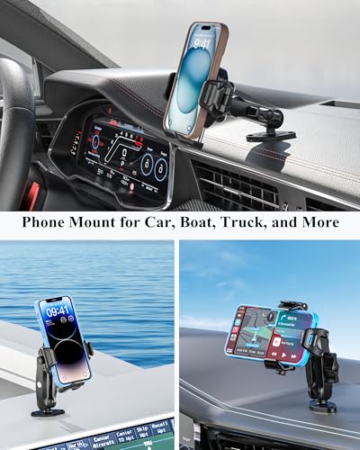 BRCOVAN Anti-Theft Phone Mount Holder with Vibration Dampener, 1s Locking