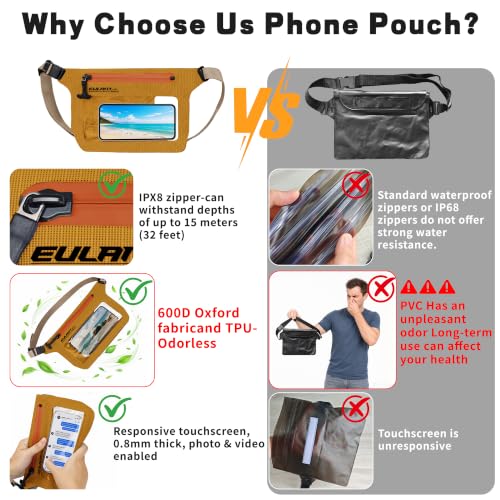 IPX8 Waterproof Phone Pouch,Reusable Fanny Pack Dry Bag | Fanny Pack Dry Bag with Screen Touch Sensitive for Beach Swimming,Boating,Kayaking,Rafting - color: Yellow, size: 1 PC