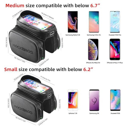 ROCKBROS Bike Bag Top Tube Phone Bag Front Frame Waterproof Touchscreen