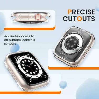 [2 Pack] Bumper Case for Apple Watch SE3/SE2/SE/Series 6/5/4 44mmClearBlack - color: Clear+Black, size: 44 mm SE/Series 6/5/4