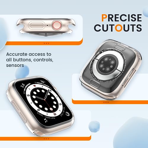 [2 Pack] Bumper Case for Apple Watch SE3/SE2/SE/Series 6/5/4 44mm, Clear - color: Clear+Clear, size: 44 mm SE/Series 6/5/4