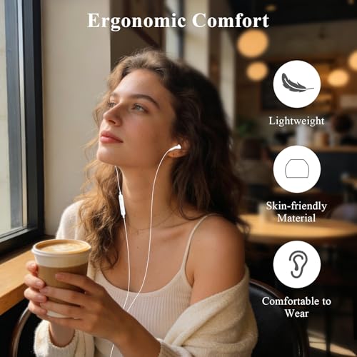 ACANDYA MFi-Certified Lighting Earbuds for iPhone 14 13 12 11 Pro Max White - color: White