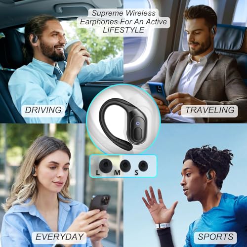 Groove 4-in-1 Wireless Earbuds w/Charging Case - 80 Hours Playtime Wireless Headphones Bluetooth 5.3 IPX7 Waterproof Noise Cancelling Earphones w/LED Light Display | Phone Charging Pad Electronics - color: Black