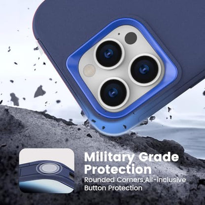 for iPhone 15 Pro Max Case, Dual Layer Shockproof Full Body Cover for Men, Military Grade Drop Protection Heavy Duty Protective Phone Case for Apple iPhone 15ProMax 6.7 inch (Navy/Blue) - color: Navy/Blue