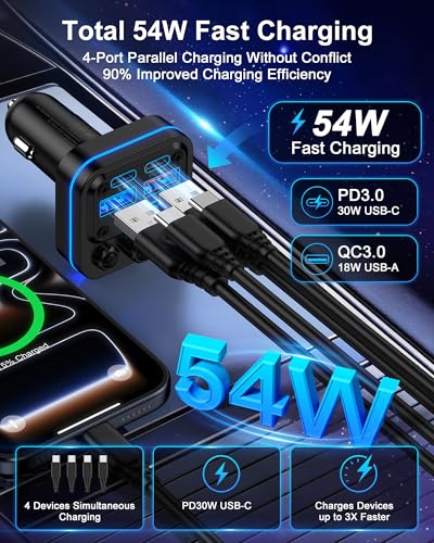 Bluetooth Fm Transmitter for Car, Fast Charging, Blue Tooth 5.4 Car Charger - color: Car Charger Transmitter