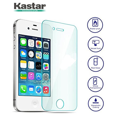 Kastar iPhon 4S/4G/4 Screen Protector (1-PACK), Premium Tempered Crystal Clear Glass Screen Protector for iPhon 4S, iPhon 4G, iPhon 4 AT&T, T-Mobile, Sprint, Verizon Smartphone (1-PACK)