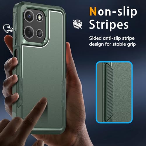 Vinve for Moto G Power 2025 Case with HD Screen Protector, Military-Grade Shockproof & Dual-Layer Protection, Anti-Slip Grip Design Phone Case, Blackish Green - color: Blackish Green
