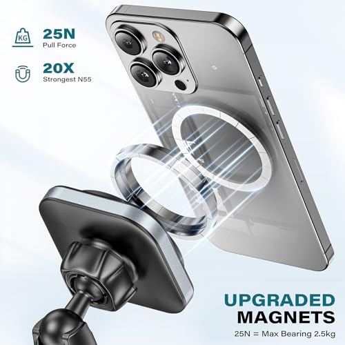 EXELIQ Upgraded Magnetic Cupholder Phone Holder, Ultra Strong N55 Magnets - size: N55