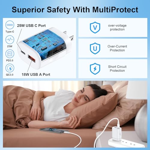 Samsung 25W Charger Super Fast Charging Block for Galaxy A16 5G A17 A37 A57 - color: White