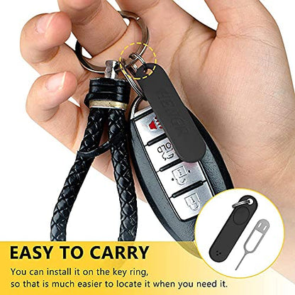 6Pcs SIM Card Removal Tool-Sim Card Tray Pin Eject Removal Tool Needle Opener Ejector,with Removable Key Chain,Black