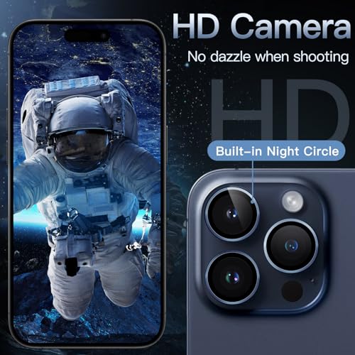 JETech Camera Lens Protector for iPhone 15 Pro/15 Pro Max, Blue, 1 Set - color: Blue