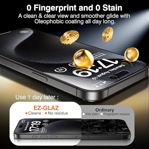 EZ-GLAZ-4+2 Pack for iPhone 15 Pro Max Privacy Screen Protector (6.7") - size: iPhone 15 Pro Max