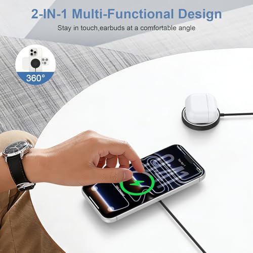 Samsung S26 Ultra Wireless Charger Fast Charging Pad Magnetic Charger for Samsung Galaxy S26 Plus/S25 Ultra/S24/S23/S22/2Pack 15W Fast Magsafe Charger Pad with USB A Adapter for iPhone 17 Pro/16/15/14 - color: Black