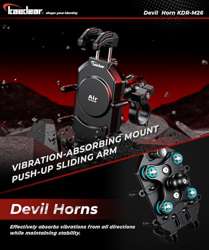 Kaedear Vibration-Resistant Motorcycle Phone Mount, KDR-M26C - style: Standard / 1" Ball