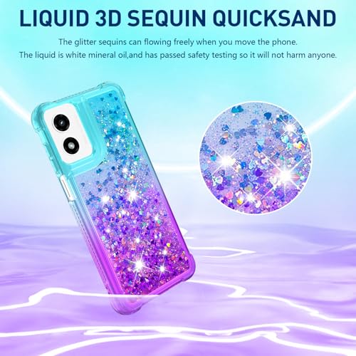 for Moto G Play 2024 Case with Screen Protector, Blue Purple - color: Blue and Purple Color