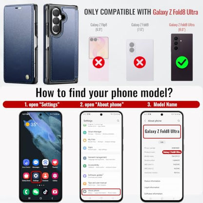for Samsung Galaxy Z Fold 8 Ultra - Case Wallet Slim, Deep Blue - color: Deep Blue, size: Samsung Galaxy Z Fold 8 Ultra
