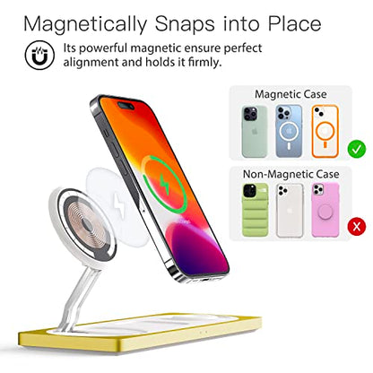 PETINO 3 in 1 Wireless Charging Station for Apple Devices with MagSafe - color: Yellow