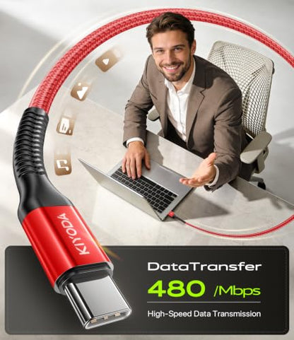 USB C to C Cable 60W Fast Charging 6FT USB C to USB C Cable for CarPlay - color: Red, size: 3FT, style: USB A to USB C