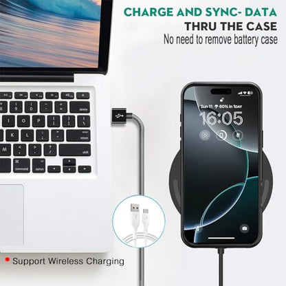 Wireless Charging Case for iPhone 16 Pro,10000mAh High Capacity Portable Rechargeable Extended Battery Case Qi Wireless Charging with iPhone 16 Pro (6.3 inch) Extended Battery Charger Case (Black) - size: iPhone 16 Pro (6.3 inch)