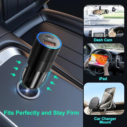 6 Pack USB C Car Charger, Bangfun 38W Dual 12V USB-C & USB-A Car Charger