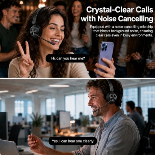 Trucker Bluetooth Headset, Wireless Headset with Microphone