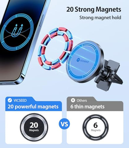 VICSEED for MagSafe Car Mount [Strongest Magnet Power] Car Phone Holder - color: Blue